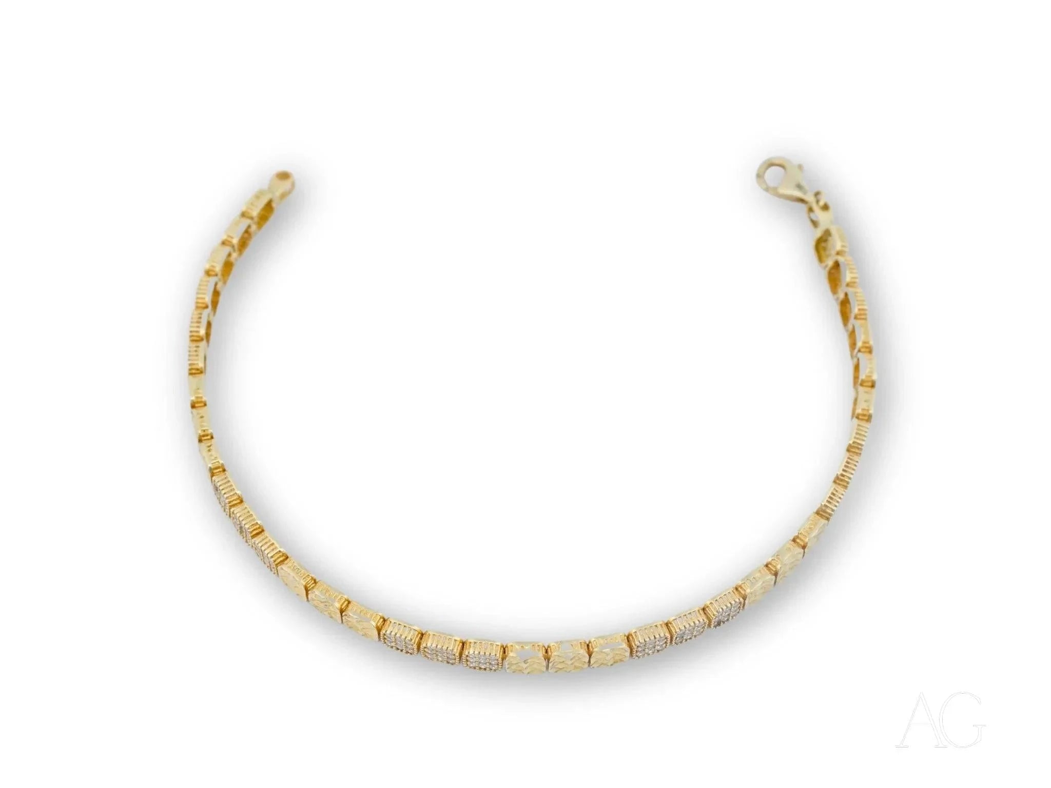 18K Gold Plated Cubic Zirconia Bracelet with Lobster Clasp - Elegant Women's Jewelry Gift for Anniversary, Birthday & Special Occasions