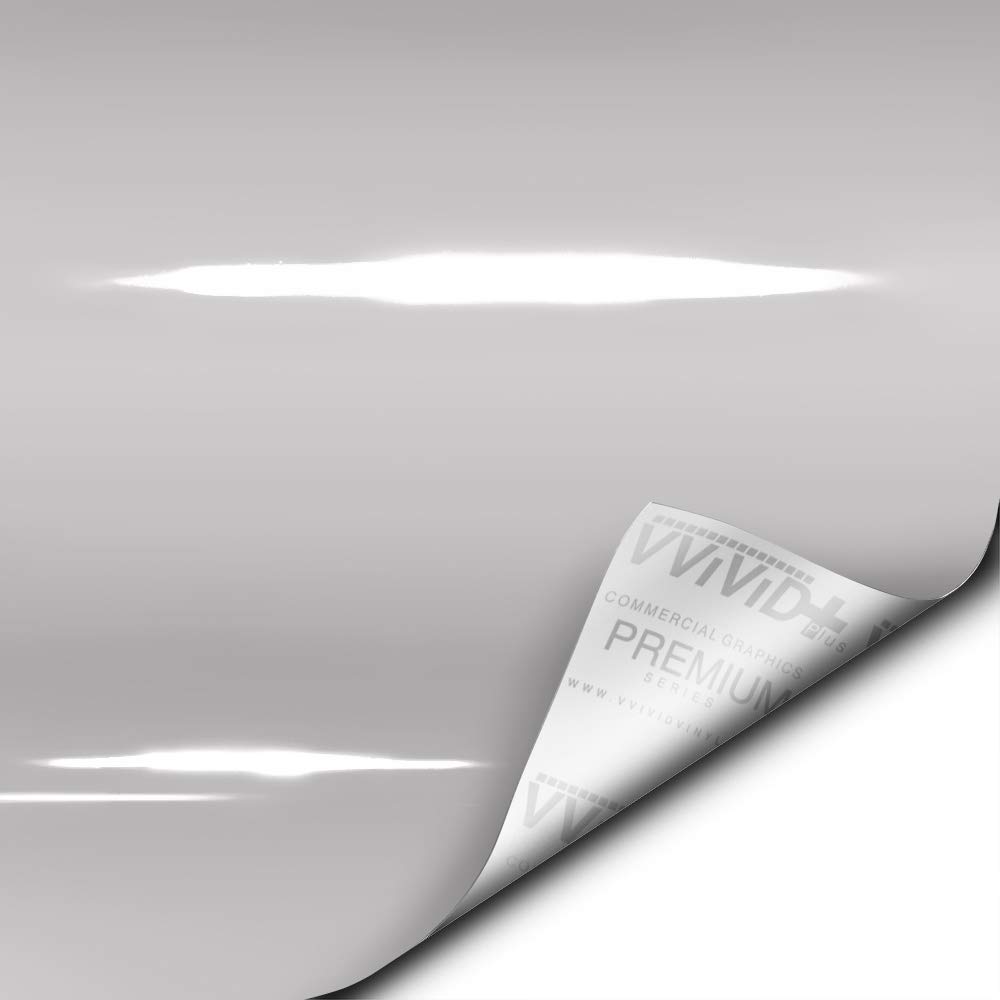 VViViD+ Ultra Gloss Light Chalk Grey Vinyl Wrap (15ft x 5ft) - Premium Car, Boat & Furniture Decoration for DIY Projects