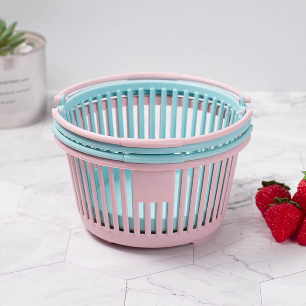 Cabilock 3-Piece Pink PP Mesh Storage Basket Set - Mini Round Shower Containers for Bathroom, Kids Toys, Egg Storage & Outdoor Play - Durable Plastic Organizer for Home, Kitchen & Travel Use