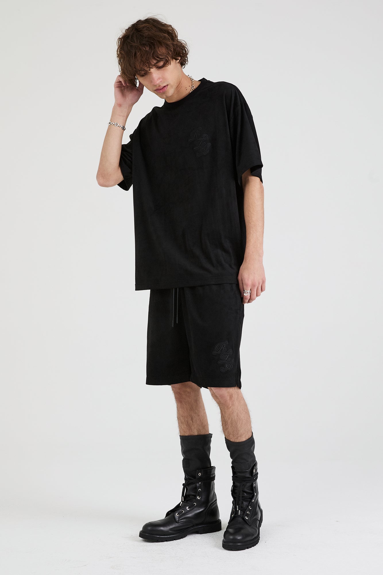 Colin Oversized Short Sleeve T-Shirt for Men - Black Cotton Graphic Tee with Script Logo | Casual Streetwear, Summer Outfits & Everyday Wear