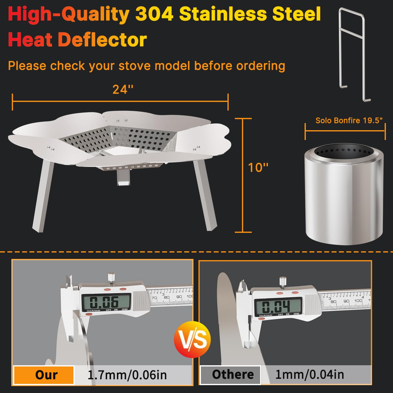 Solo Stove Bonfire Heat Deflector - 19.5