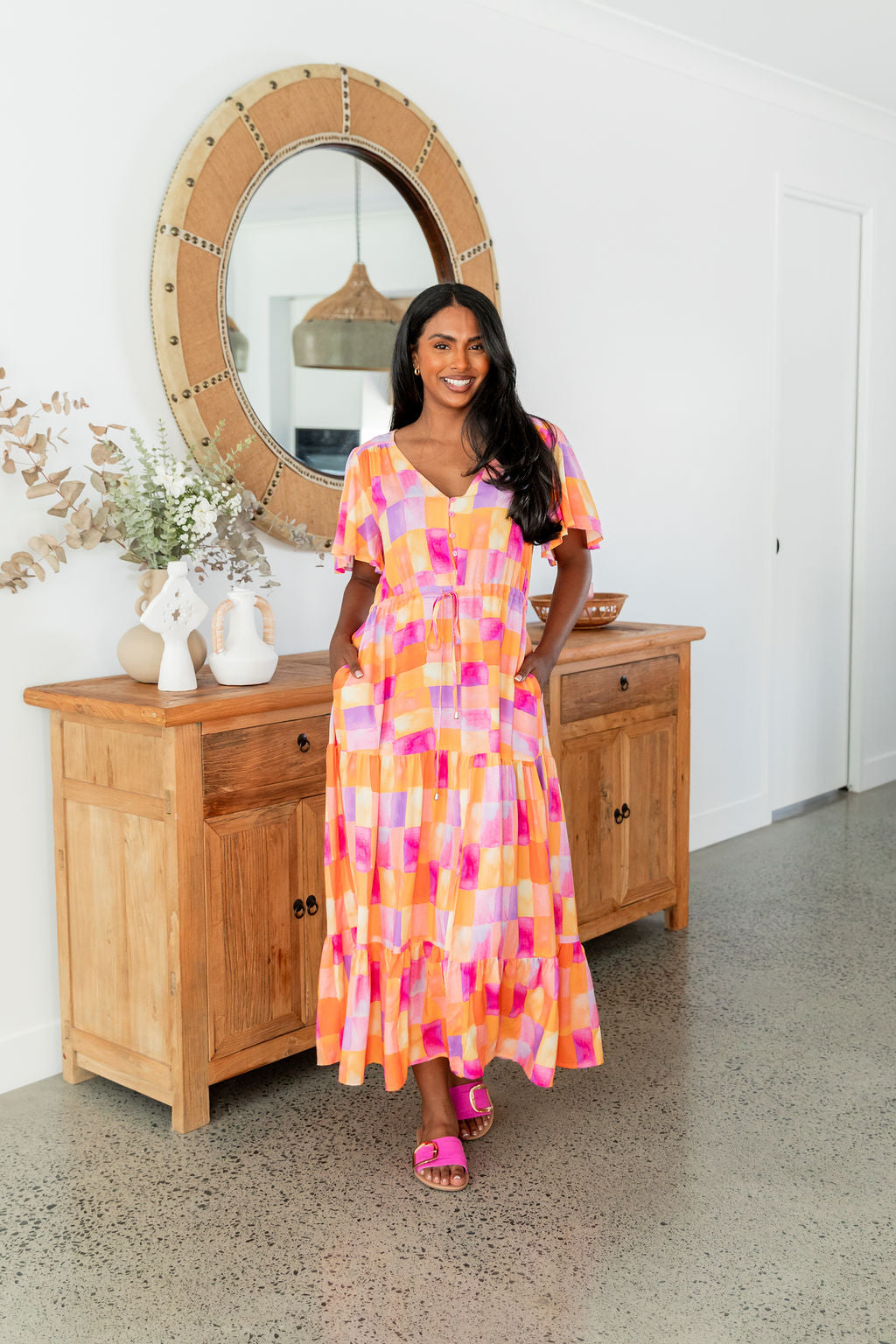 Bonnie Maxi Dress with Illusion Neckline - Elegant Flowy Long Dress for Women | Perfect for Weddings, Parties & Summer Outfits