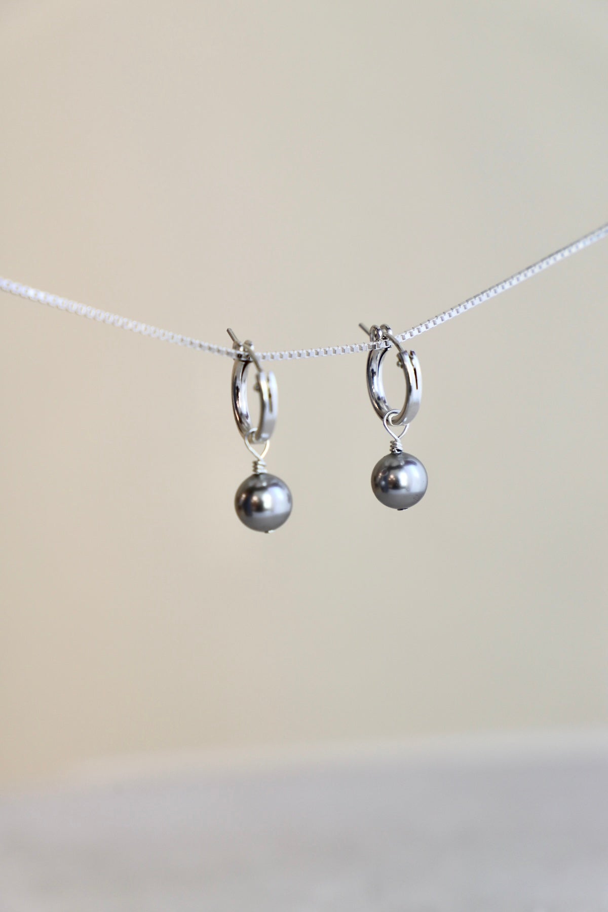 Metallic Silver Pearl and Hoop Earrings for Women - Elegant Dangle Drop Earrings for Party, Wedding & Everyday Wear