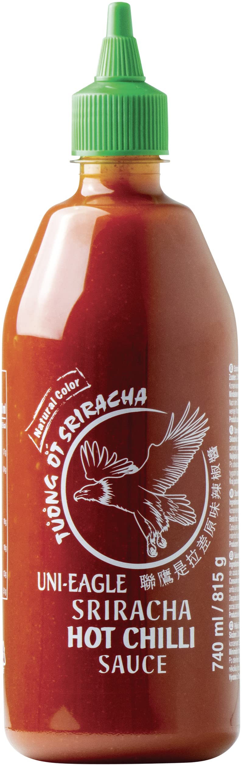 Uni-Eagle Sriracha Hot Chili Sauce with Garlic - No MSG, No Artificial Flavors - 815g Bottle - Perfect for Tacos, Burgers, Stir-Fries & Asian Cuisine