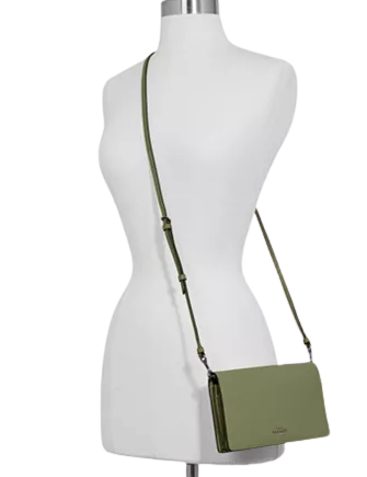 Coach Foldover Crossbody Clutch in Polished Pebble Leather - Stylish Women's Handbag for Everyday Use, Work, and Evening Out