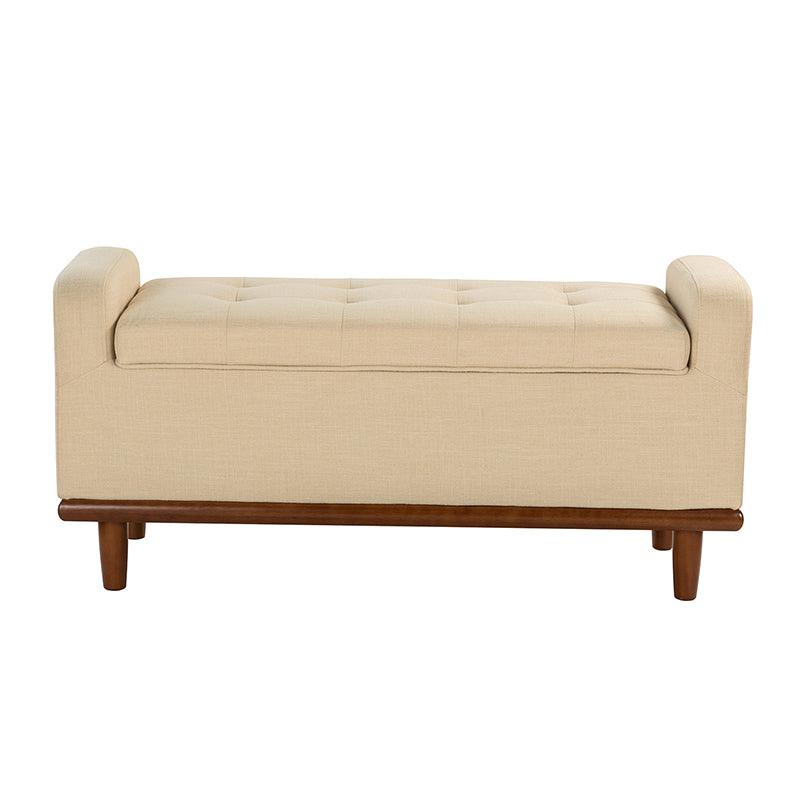 Clover Upholstered Flip Top Storage Bench - Stylish Ottoman with Hidden Storage for Living Room, Bedroom & Entryway - Perfect for Home Organization & Extra Seating