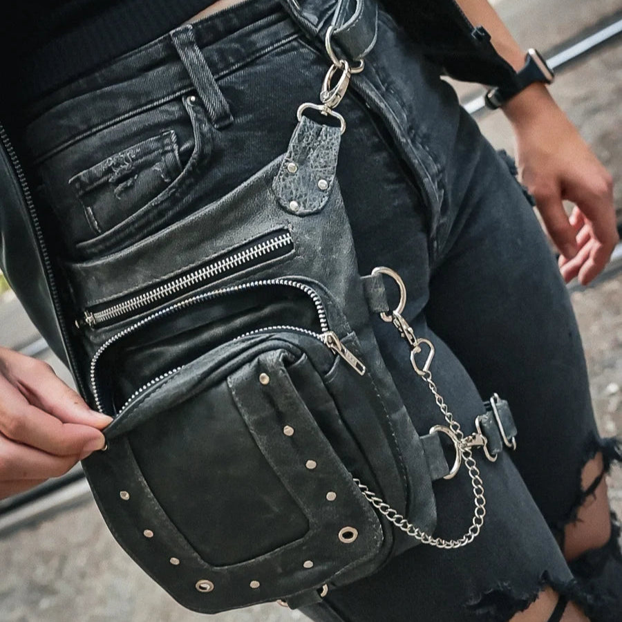 Women's Genuine Leather Thigh Bag - Fashionable Crossbody Purse for Daily Use, Travel & Night Out | Secure & Stylish Accessory for Phone, Wallet & Essentials