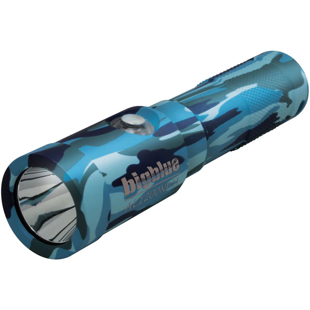 Bigblue 1300 Lumen LED Flashlight - Narrow Beam Hunting Light with Blue Camo Design - Perfect for Outdoor Adventures, Camping, and Night Fishing