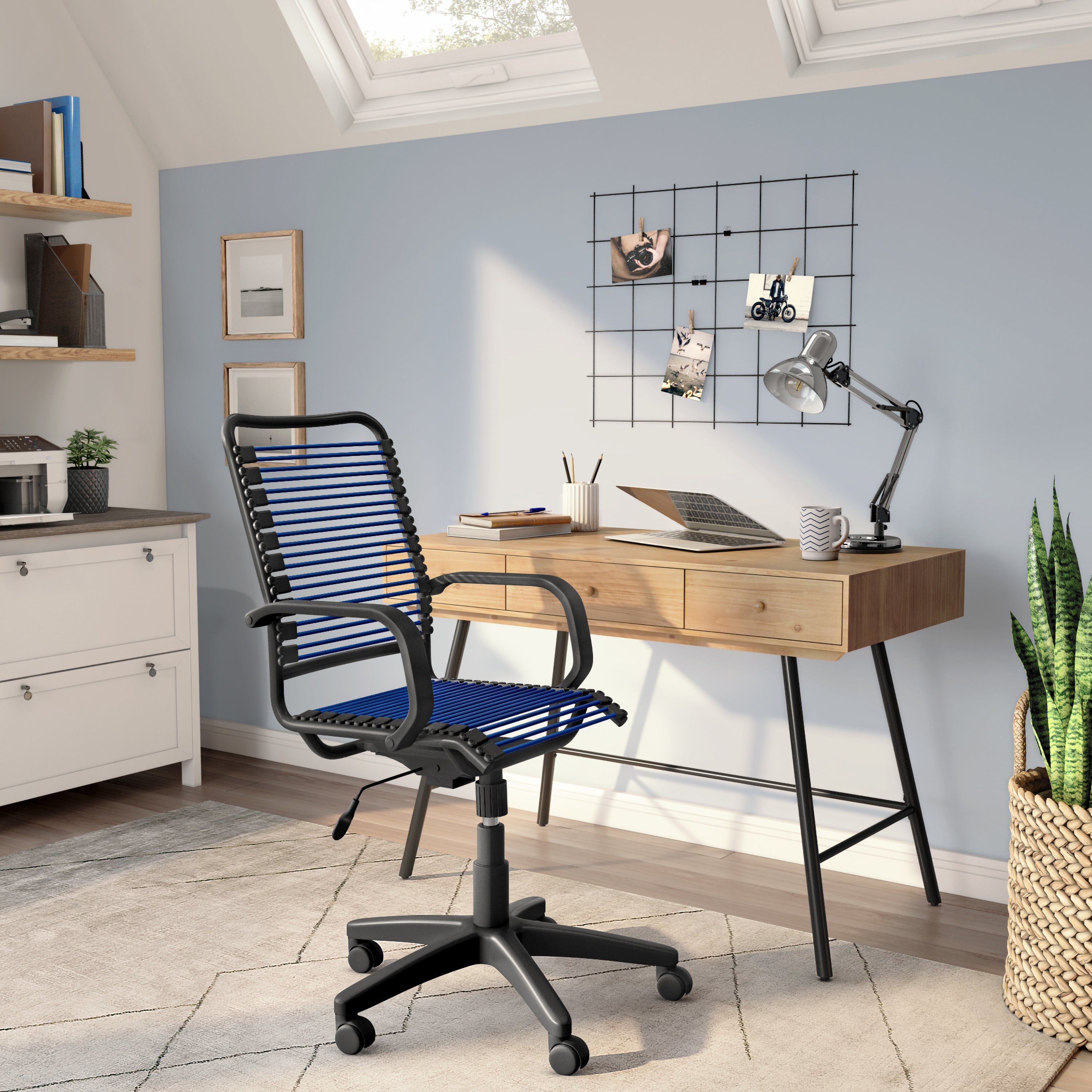 Bradley High Back Bungee Office Chair - Ergonomic Mesh Executive Chair with Graphite Frame & Black Base - Perfect for Home Office, Gaming & Workspace Comfort