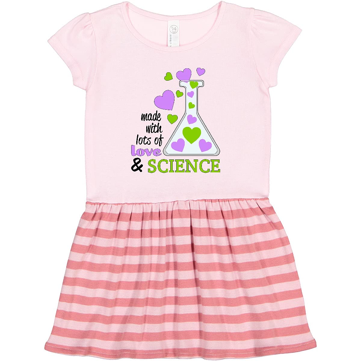 Inktastic Toddler Dress with Heart Bubbles - Cute Science & Love Themed Outfit for Baby Girls | Perfect for Playdates, Birthday Parties & Family Photos