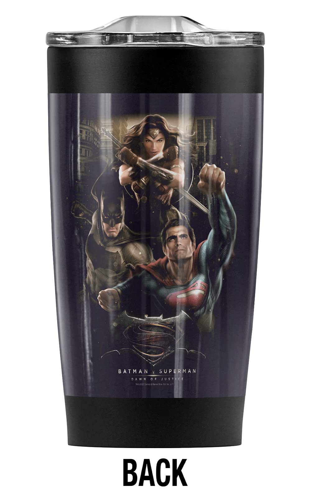 Batman vs Superman Stainless Steel Tumbler 20oz - Vacuum Insulated Travel Mug with Leakproof Lid - Keeps Coffee Hot & Drinks Cold - Perfect for Office, Gym, Camping & Road Trips