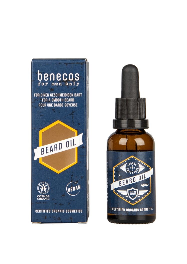 Benecos Natural Beard Oil for Men - Organic Conditioning & Growth - Softens & Tames Facial Hair - Perfect for Daily Grooming & Styling