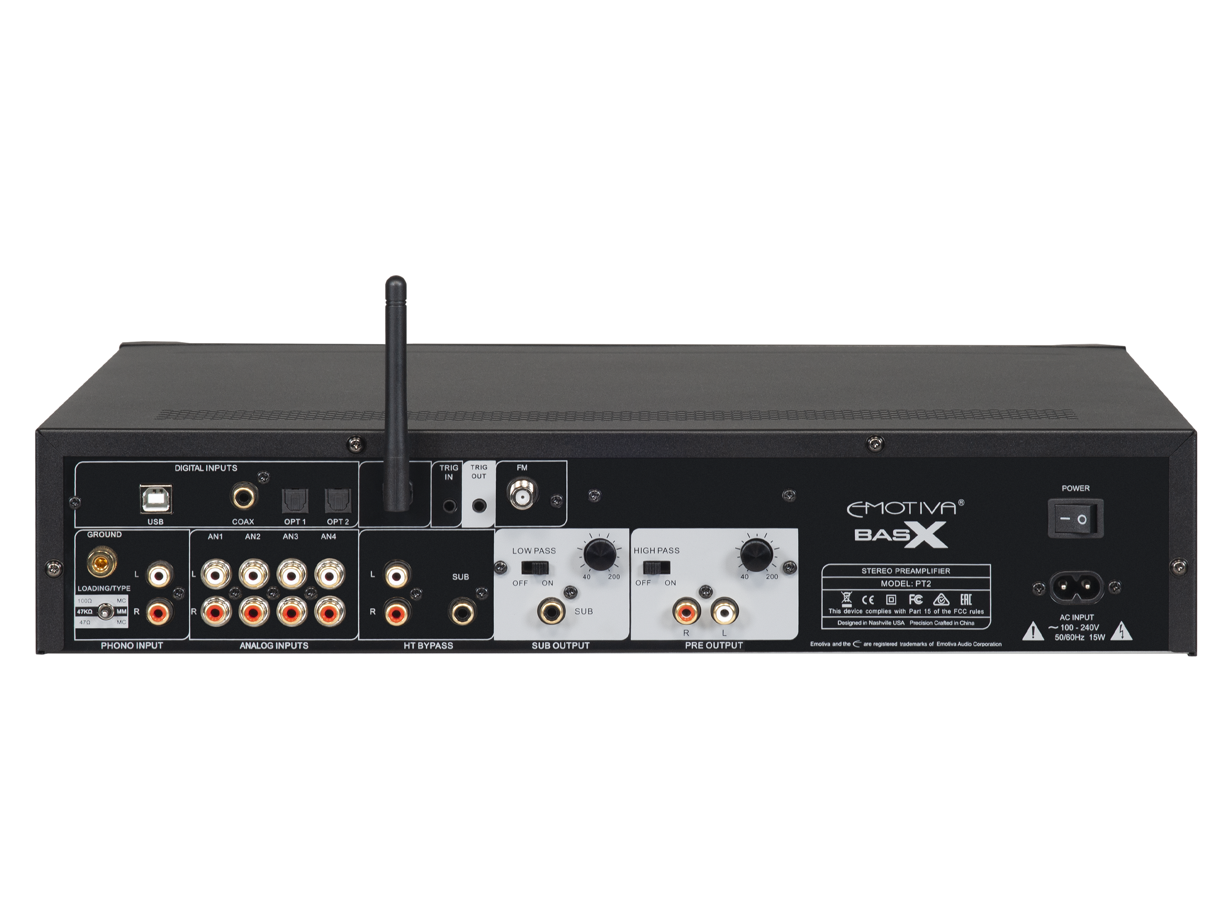 BasX PT2 High-Performance Stereo Preamp with Built-in DAC & Tuner - Perfect for Home Audio Systems & Hi-Fi Music Listening