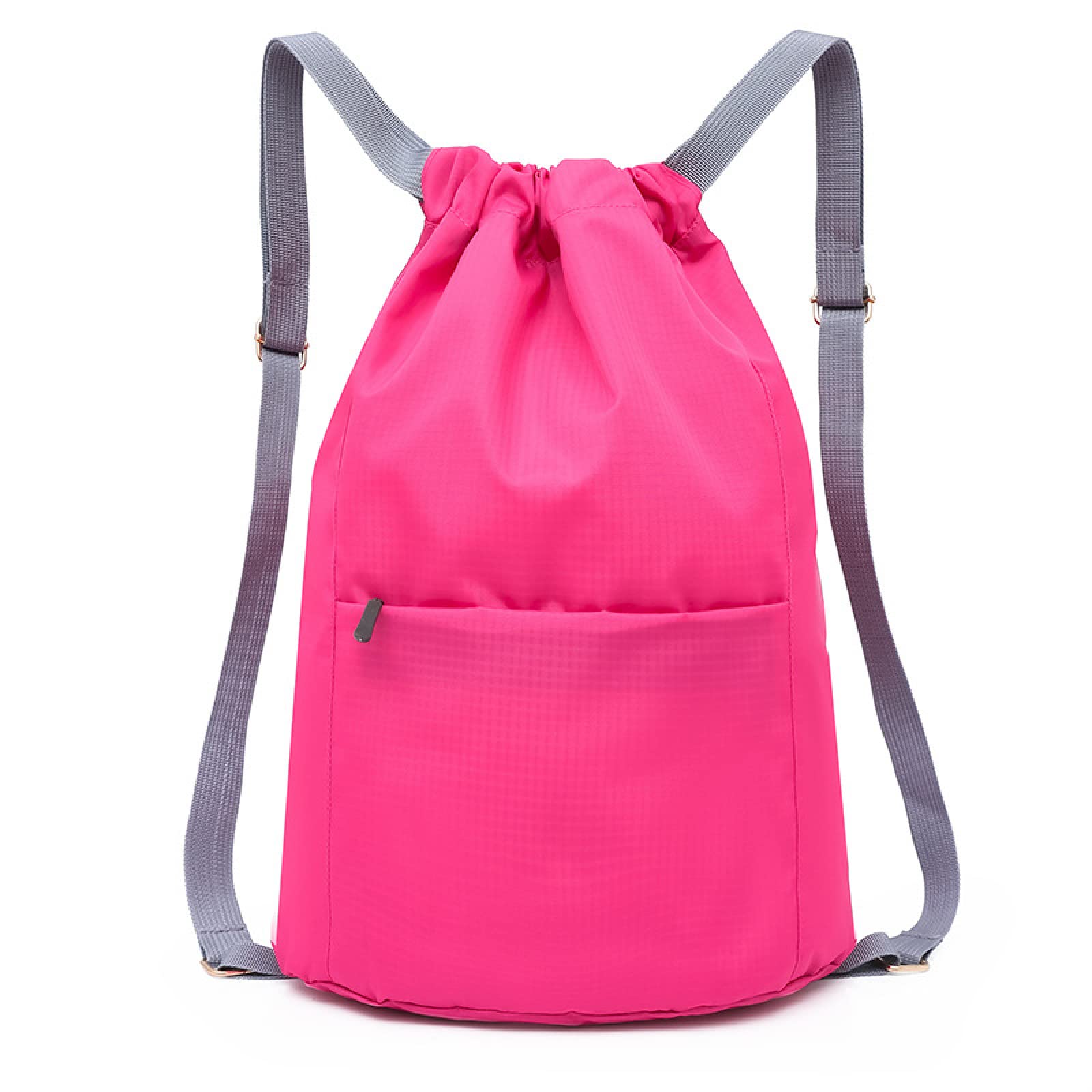 Drawstring Backpack for Men & Women - Lightweight Sports Basketball Bag with Waterproof Drawstring Pockets, Large Capacity Travel Backpack (Rose) - Perfect for Gym, School, Hiking & Outdoor Activities