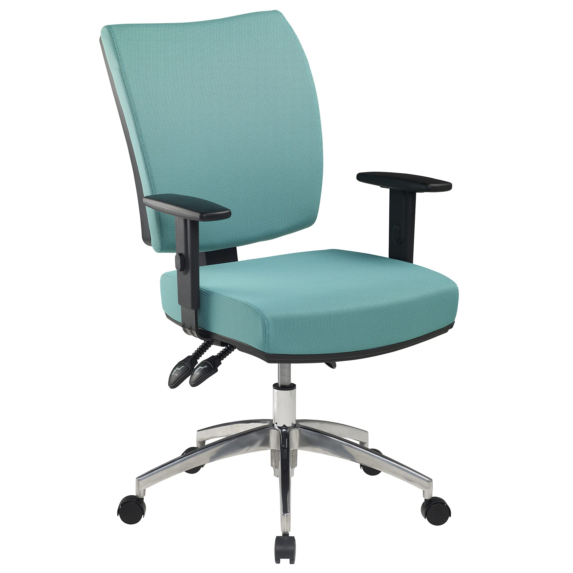 Premium Ergonomic Office Chair - Pago Flash II Deluxe in Aqua Blue | Adjustable Lumbar Support & Arms | Heavy Duty Alloy Spider Base | Perfect for Home Office, Gaming & Workspace Comfort