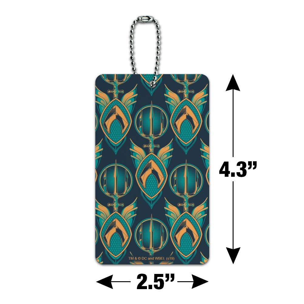 Aquaman Movie Logo Trident Pattern Luggage Tag - Waterproof Suitcase ID Card for Travel & Cosplay | Perfect for Carry-On Bags, Comic Con & DC Fans