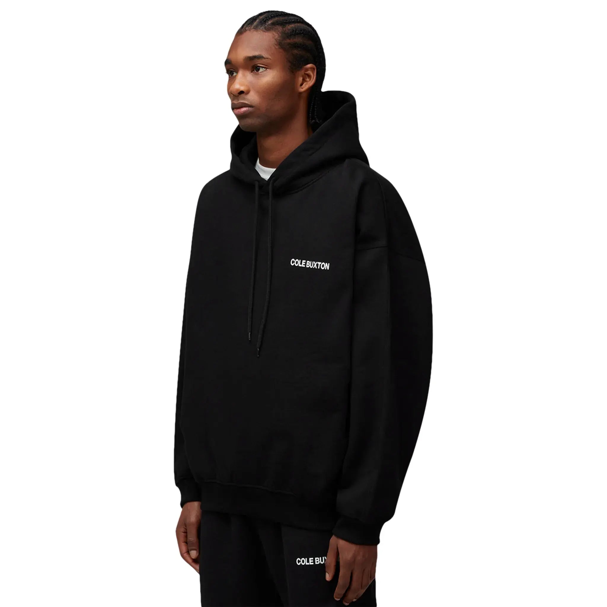 Cole Buxton CB Sportswear Black Hoodie for Men - Premium Cotton Pullover Sweatshirt with Kangaroo Pocket | Gym, Streetwear & Casual Outfit Essential