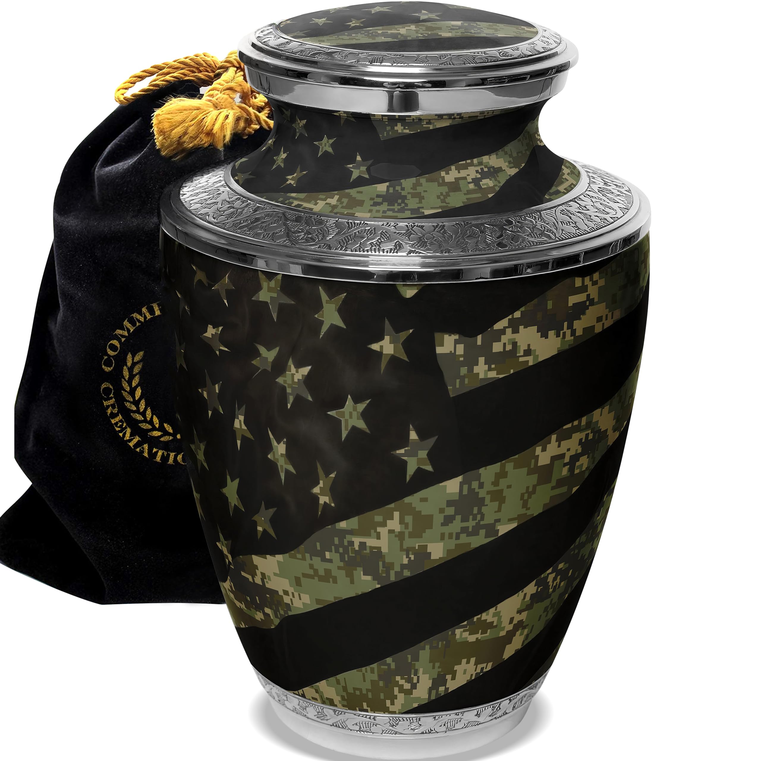Military Digital Camo Cremation Urns for Men - Large Adult Human Ashes Urn for Funeral, Dad, Veterans - Perfect for Memorial Services & Home Display
