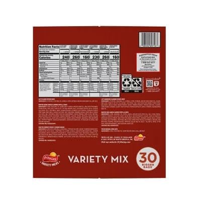 Frito-Lay Variety Pack Snack Mix - Big Grab Chips, 30 Count (4 oz Bags) - Perfect for Parties, Office Snacks & On-the-Go Munching