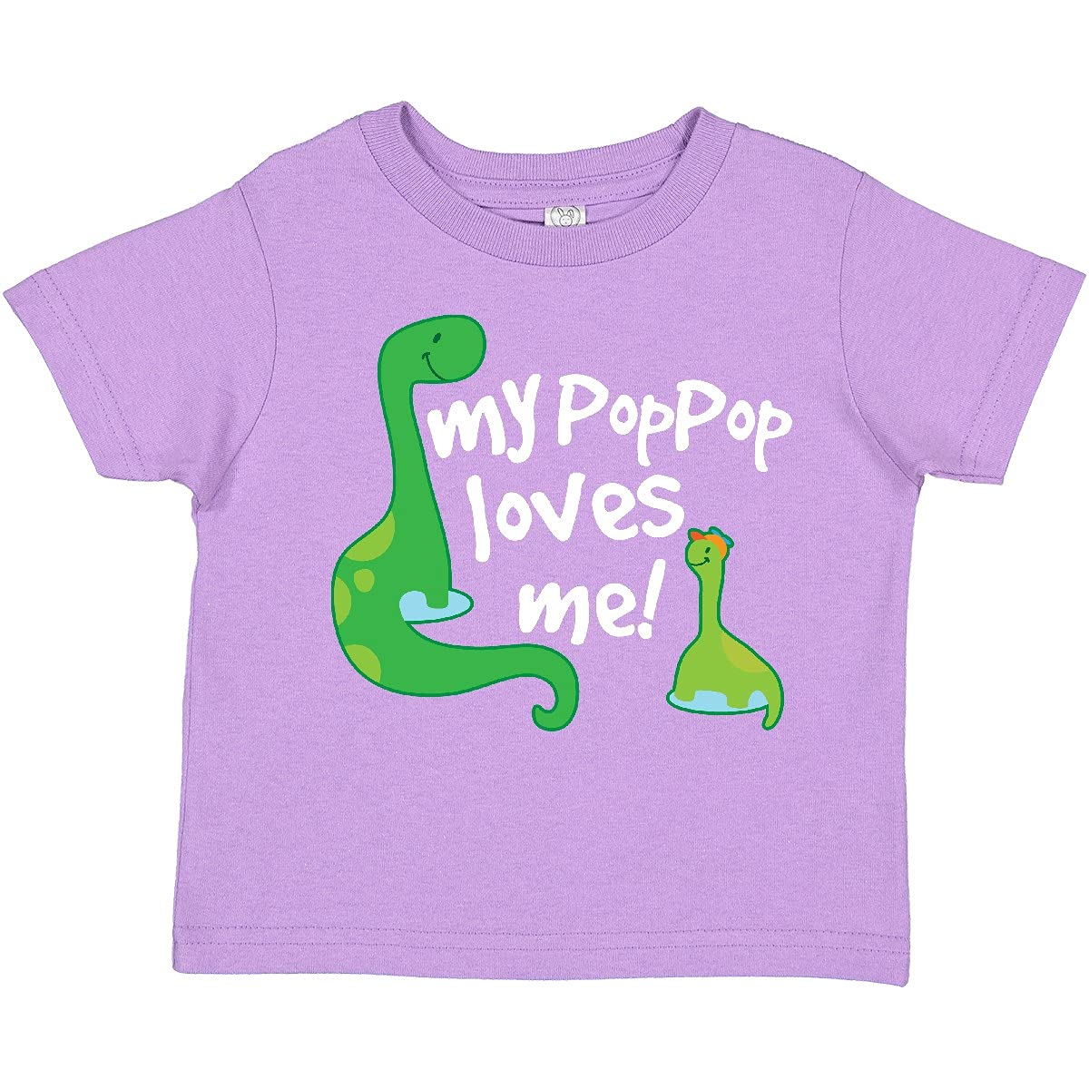 Inktastic My Pop Pop Loves Me Dinosaur Toddler T-Shirt - Cute Dino Graphic Tee for Grandkids - Perfect for Playdates, Family Photos & Gifts