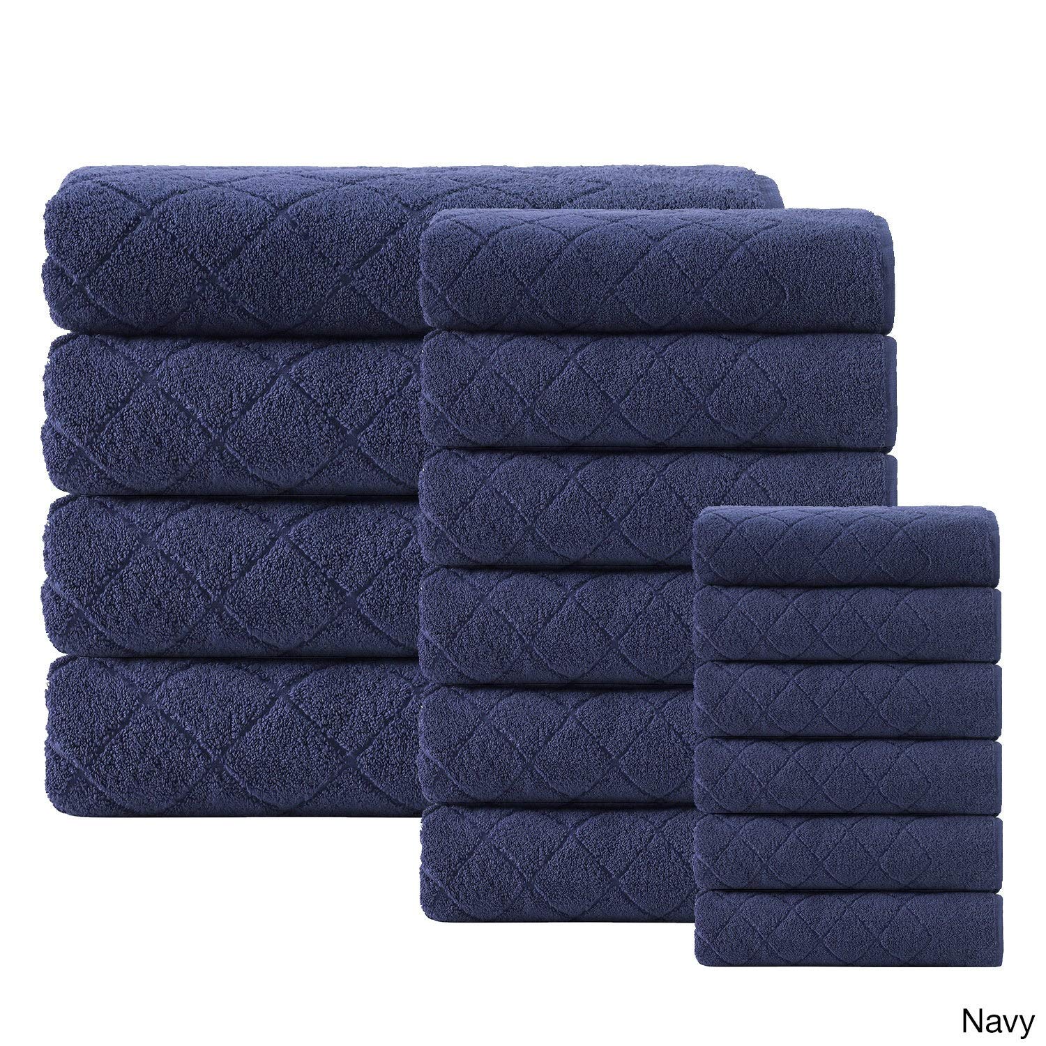 Enchante Home 16-Piece Luxury Bath Towel Set - Soft & Absorbent Lilac Towels for Bathroom, Spa, and Guest Use