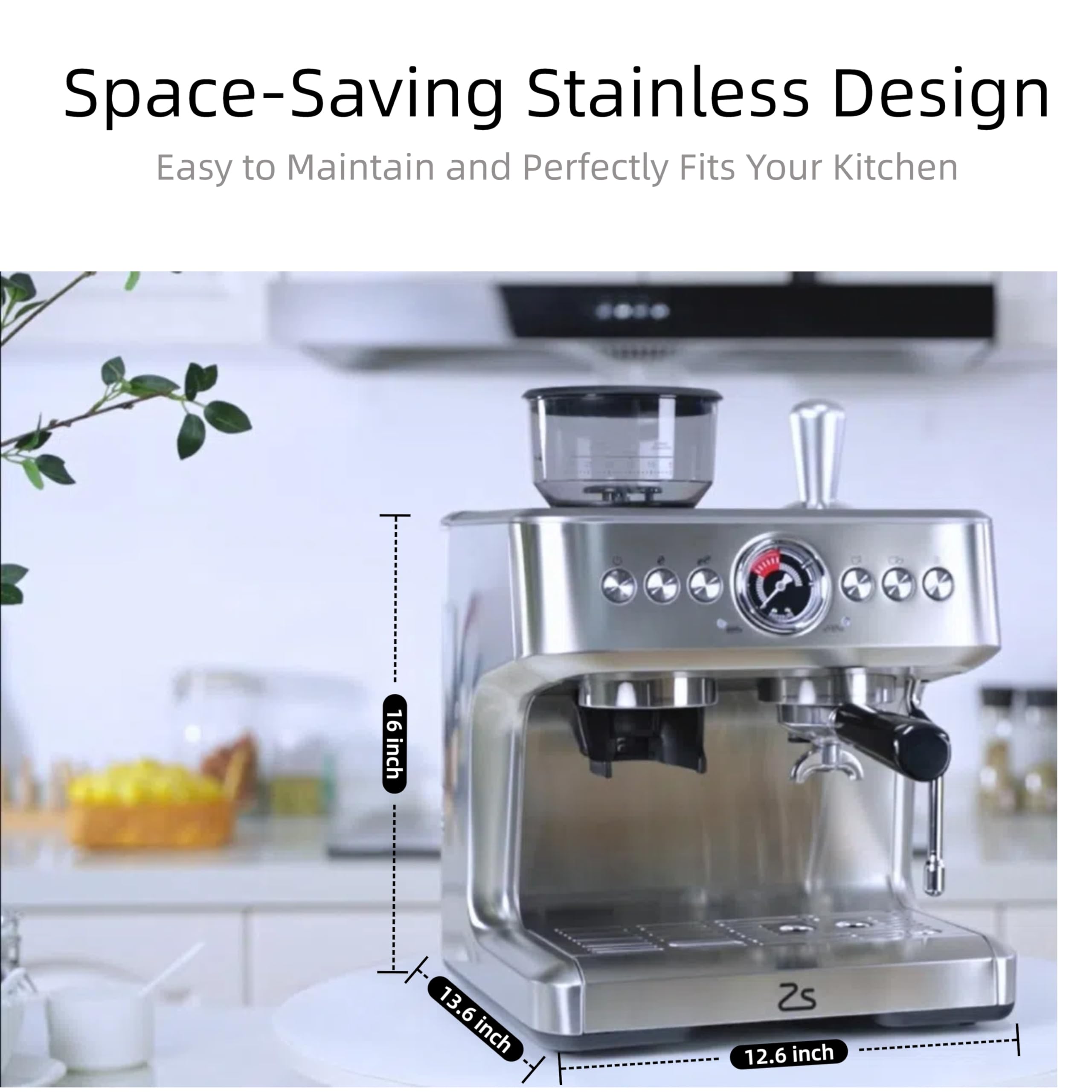 20 Bar Professional Espresso Machine with Built-in Grinder & Milk Frother, 95oz Removable Water Tank - Perfect for Lattes, Cappuccinos & Home Coffee Brewing | Ideal for Kitchen Countertops, Office Break Rooms & Coffee Enthusiasts