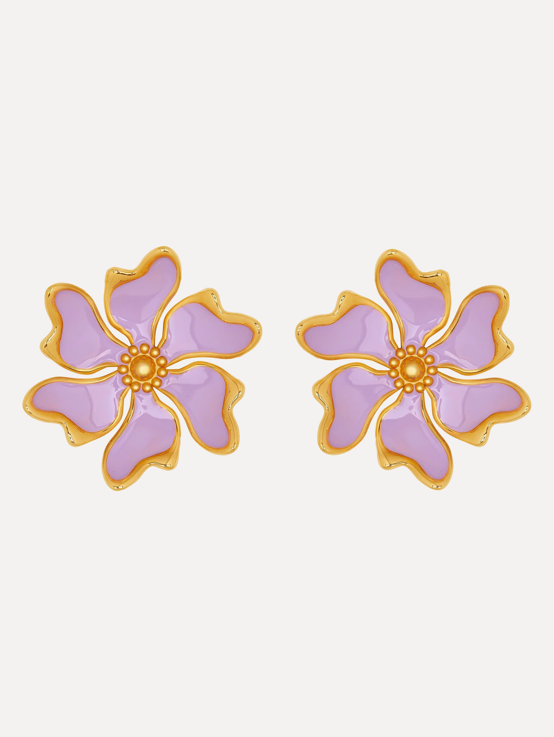 Cherry Blossom Enamel Clip-On Earrings for Women - Japanese Floral Dangle Earrings for Casual Wear, Parties & Special Occasions