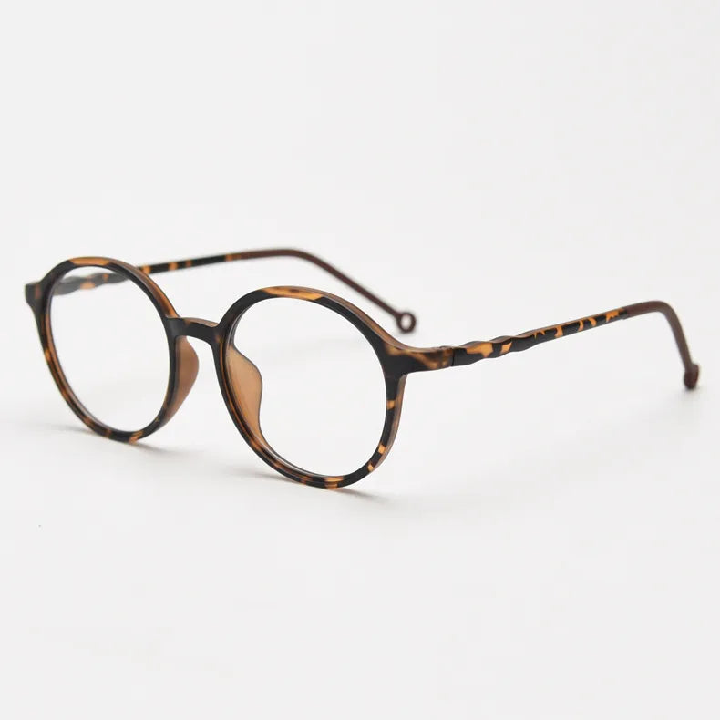 CCspace Unisex Full Rim Round TR90 Titanium Eyeglasses Frame 56834 - Lightweight & Durable for Work, Reading & Fashion