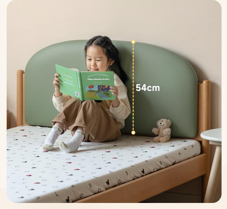 Organic Solid Wood Children's Bed - Birch & Beech Frame with Premium Leather Accents | Safe, Non-Toxic Toddler Bed for Nursery, Bedroom & Montessori Rooms