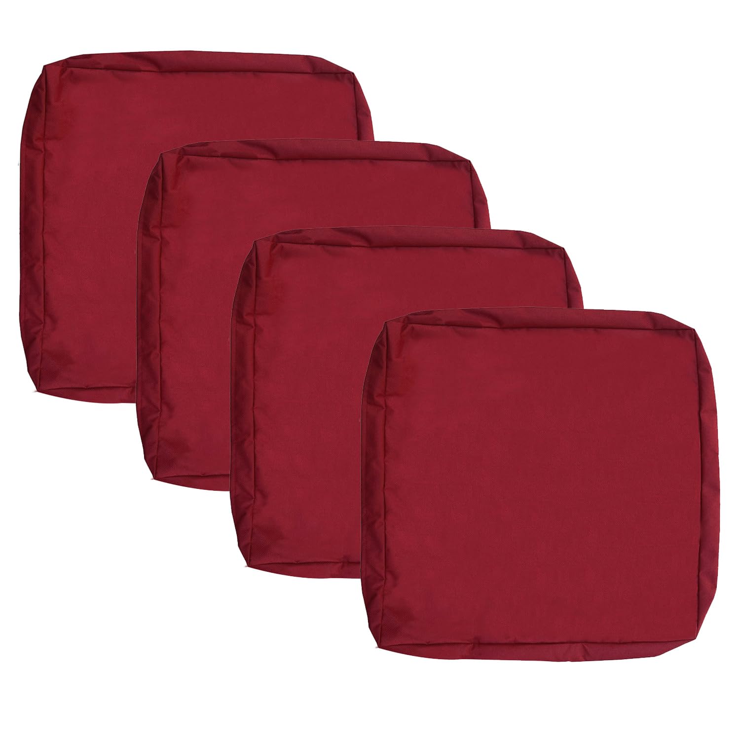 **Oslimea 22x20x4 Inch Waterproof Outdoor Patio Cushion Covers - 4 Pack Washable Sofa Chair Slipcovers for Indoor & Outdoor Furniture - Perfect for Garden, Deck, Poolside & Patio (Red)**