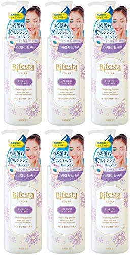 Bifesta Enrich Cleansing Lotion 300ml (Pack of 6) - Gentle Makeup Remover & Facial Cleanser for Daily Skincare Routine