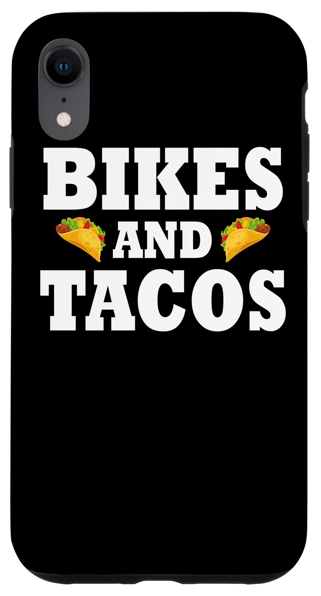 iPhone XR Funny Cycling Phone Case - Bikes & Tacos Design - Novelty Cycling Gifts for Riders & Bike Enthusiasts - Perfect for Cycling Trips, Commuting & Outdoor Adventures