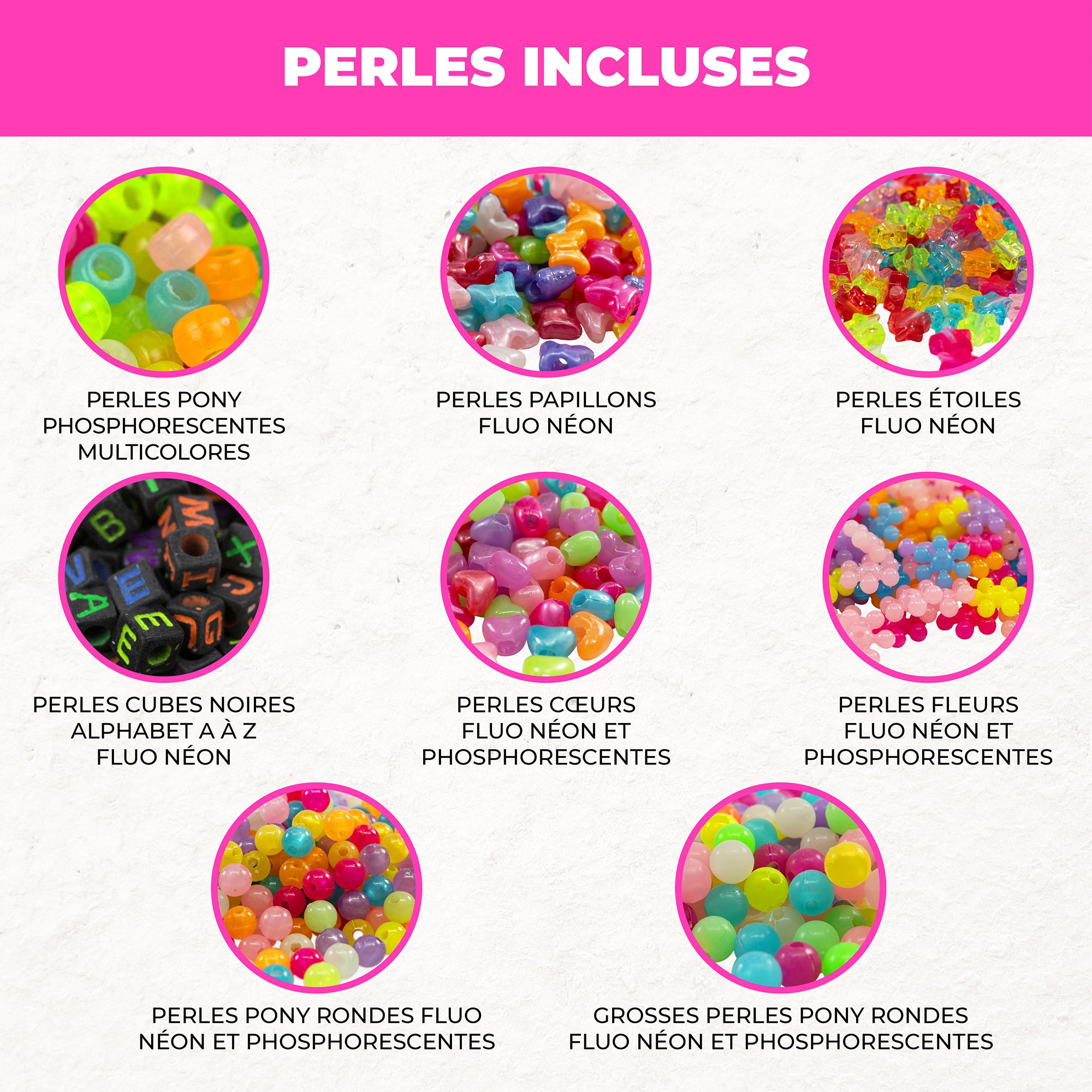 400 Pack Glow in the Dark Beads - Neon Bright DIY Craft Beads for Jewelry Making, Bracelets, Necklaces & Party Decorations (Perfect for Kids Crafts, Nighttime Events & Halloween Costumes)