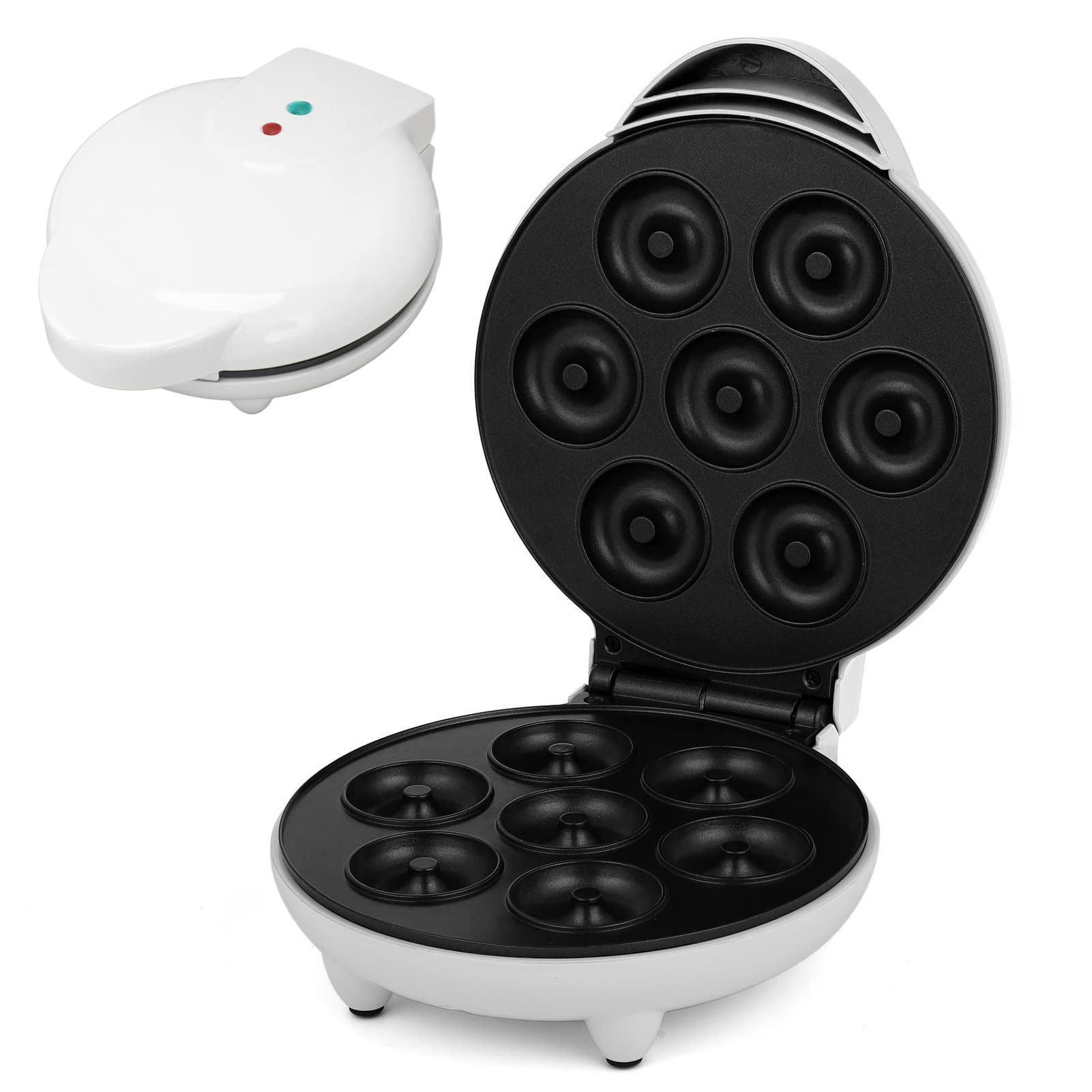 Luqeeg Mini Donut Maker Machine - Electric Non-Stick Donut Baker with Baking Pan for Homemade Breakfast Donuts | Perfect for Family Breakfast, Kids Snacks & Party Desserts
