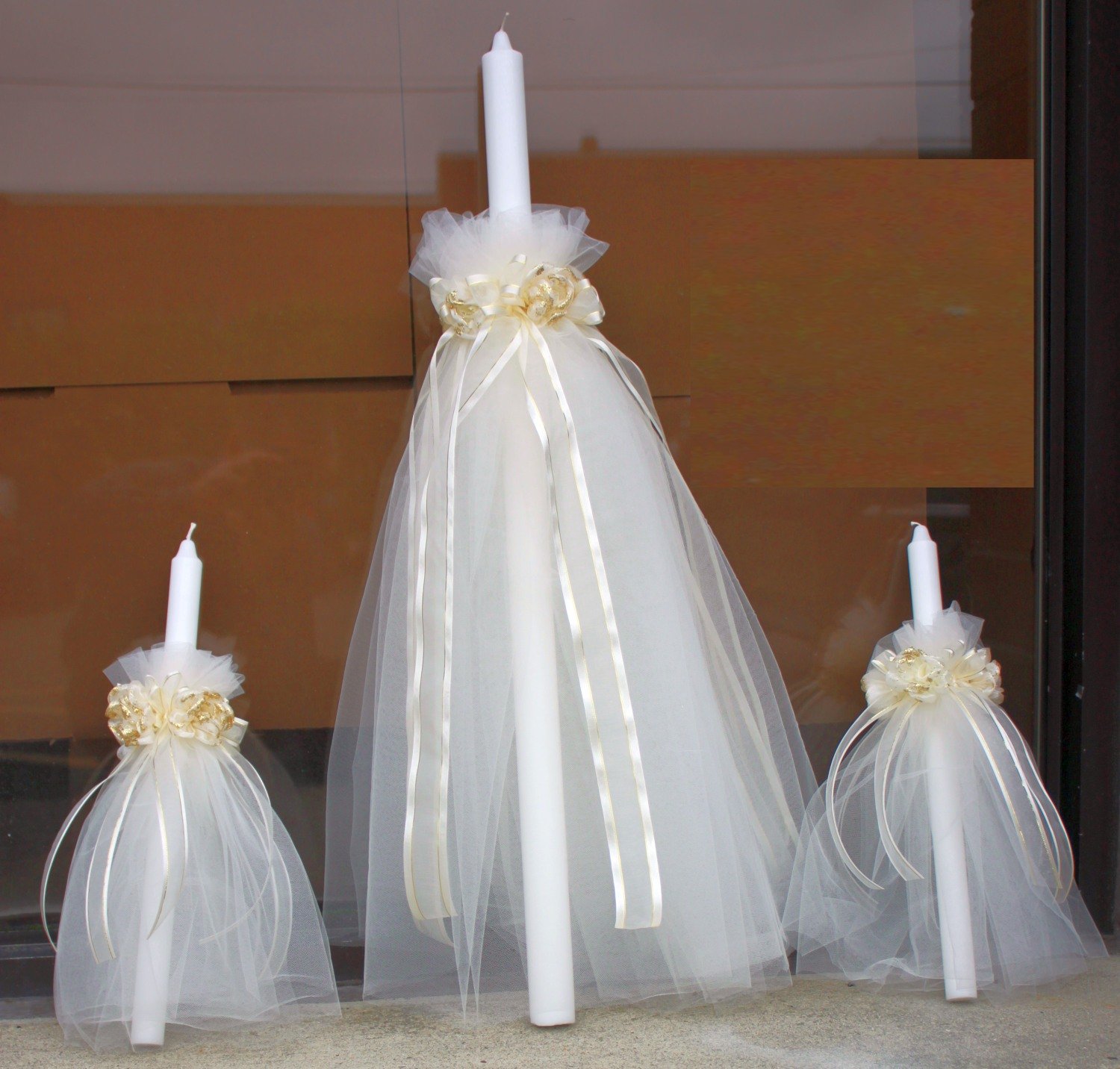 Greek Orthodox Religious Candles - Set of 3 Lambatha/Lambada Prayer Candles for Home Altar, Church Worship & Spiritual Ceremonies