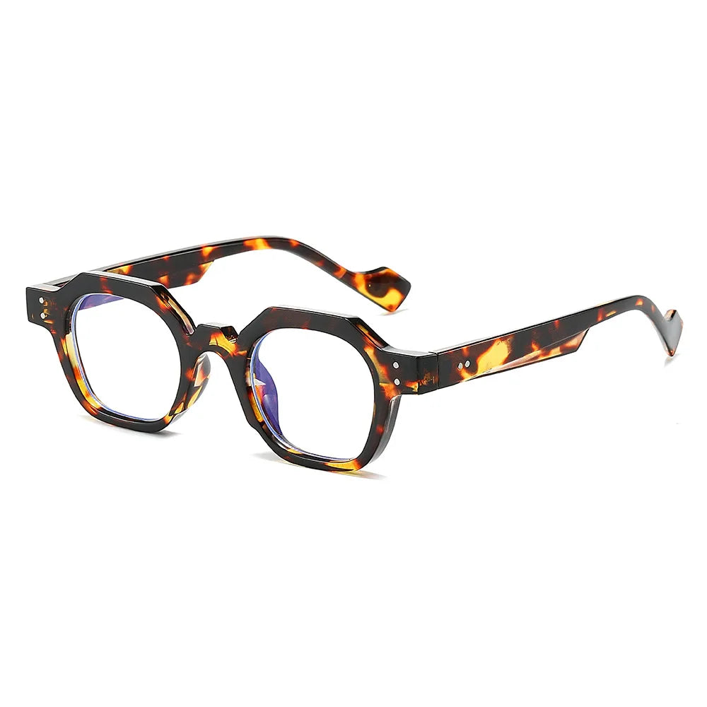 CCspace Unisex Full Rim Flat Top Polygon Polycarbonate Reading Glasses R57193 - Trendy Geometric Frame for Men & Women - Perfect for Reading, Office Work, and Computer Use