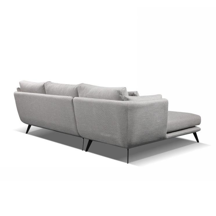 RANNI 3-Seater Sofa with Left Chaise in Warm Grey - Modern L-Shaped Sectional Couch for Living Room, Lounge & Family Room Comfort
