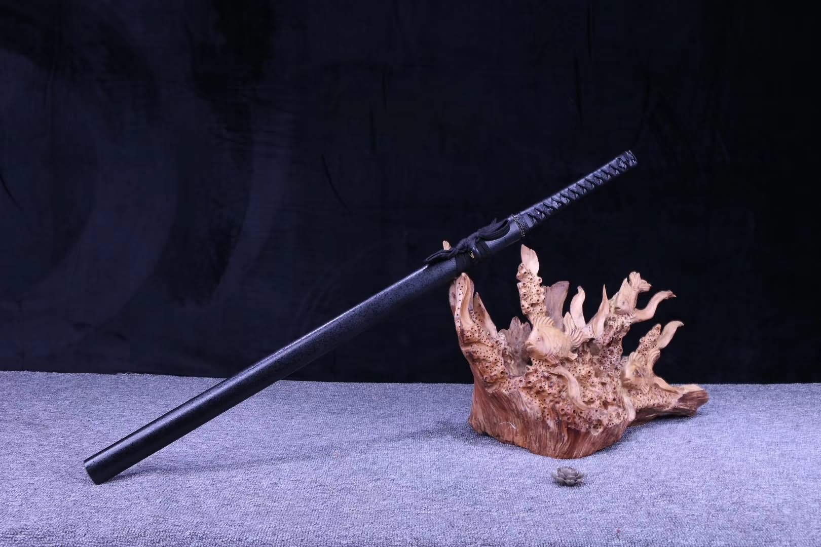 Handmade Chinese Tang Dao Sword - High Carbon Spring Steel Blade with Wooden Scabbard - Full Tang Battle Ready Sword for Martial Arts Training, Cosplay & Collection