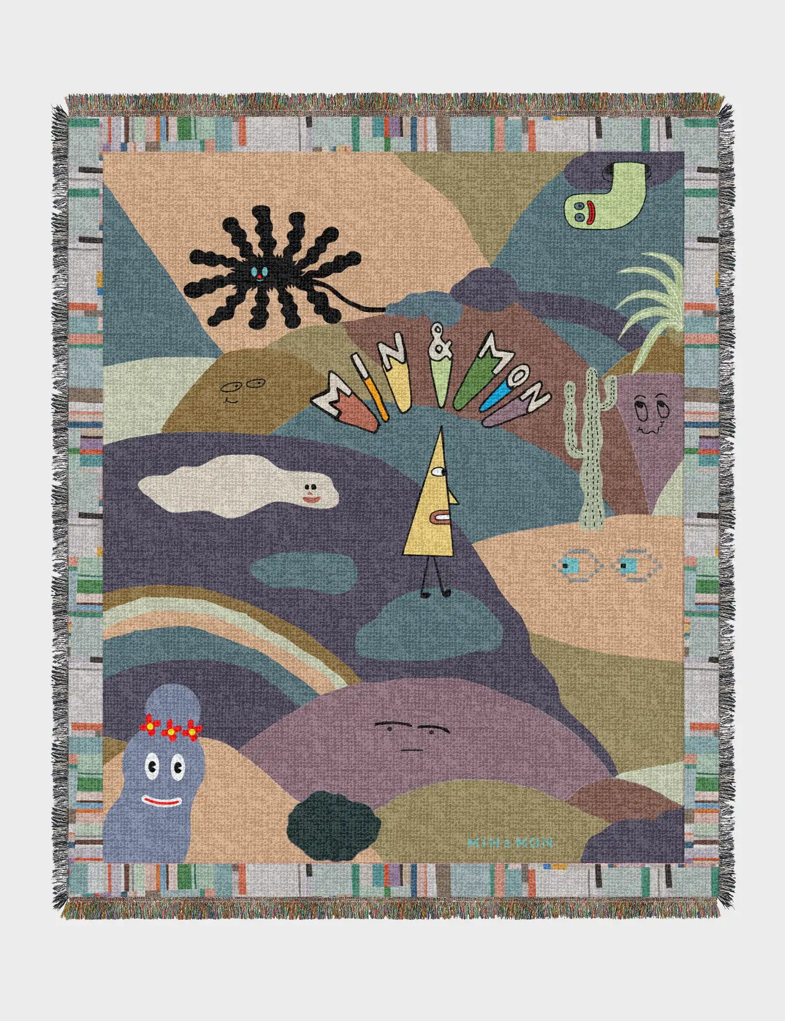 Soft Cotton Blanket - Ultimate Cuddle Companion for Cozy Nights | Happy Mountains Design | Perfect for Bed, Sofa & Travel