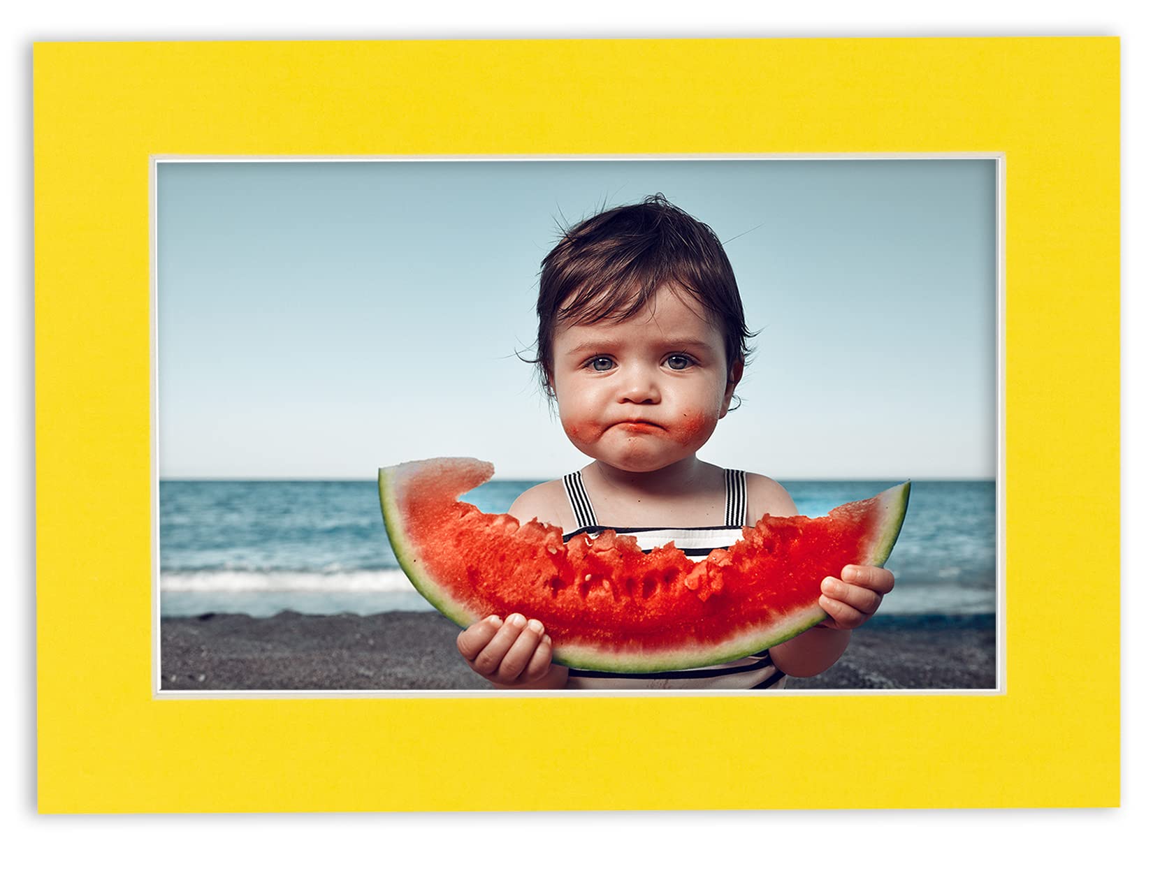 16x20 Inch Acid-Free Yellow Precut Mat Board for 11x14 Photos - Bevel Cut Picture Mat for 16x20 Frames - Perfect for Displaying Art, Photos & Certificates in Home, Office or Gallery Settings