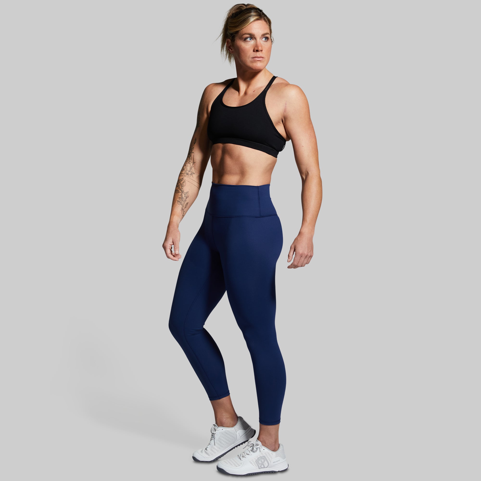 New Heights High-Waisted Yoga Leggings for Women - Navy Blue - Comfortable & Stretchy Workout Pants for Running, Gym & Lounge