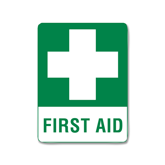 Small First Aid Sticker - Emergency Safety Sign for Workplace, Home & Car - Waterproof & Durable for First Aid Kits, Cabinets & Doors