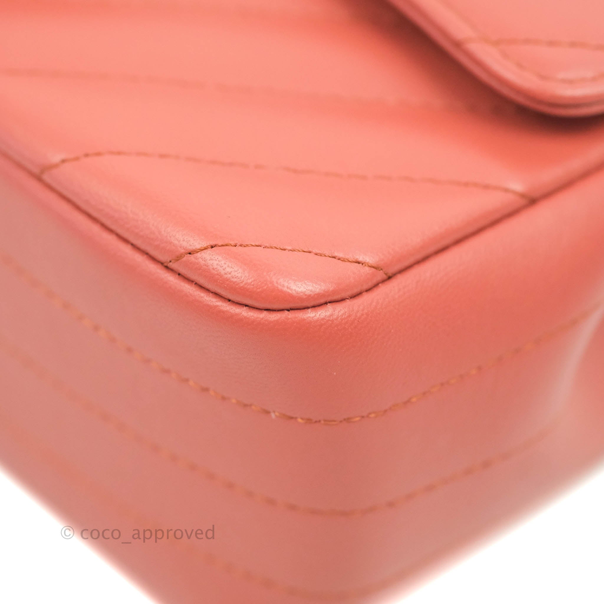 Chanel Chevron Mini Rectangular Flap Bag in Brick Red Lambskin Leather with Aged Gold Hardware - Luxury Crossbody Purse for Women, Perfect for Date Night & Special Occasions