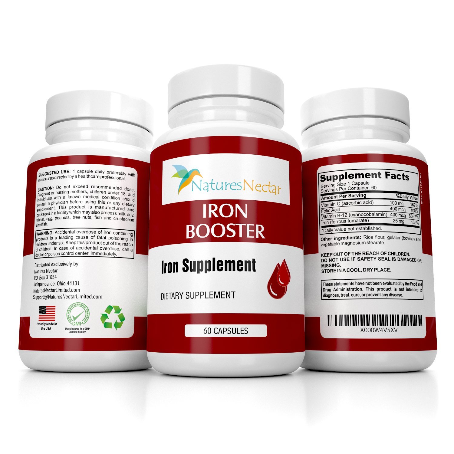 Iron Booster for Women - Slow Release Non-Constipating Ferrous Iron Supplement to Support Red Blood Cell Production & Anemia Relief - Best Iron Pills with Raw Iron Vitamins - Ideal for Energy Boost & Pregnancy Support