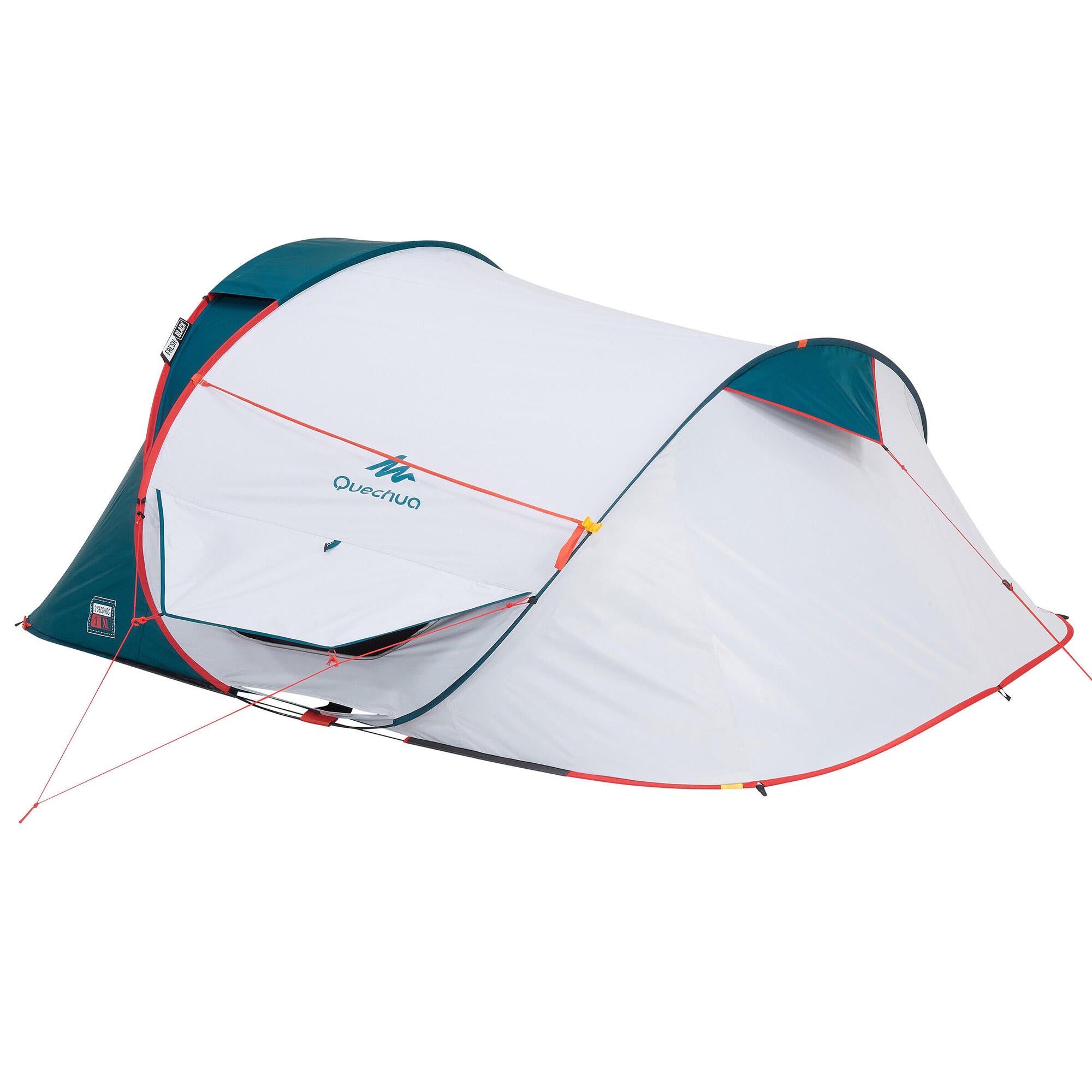 Quechua 2 Second XL Fresh & Black Waterproof Pop Up Camping Tent for 3 Person - Instant Setup for Hiking, Backpacking & Outdoor Adventures