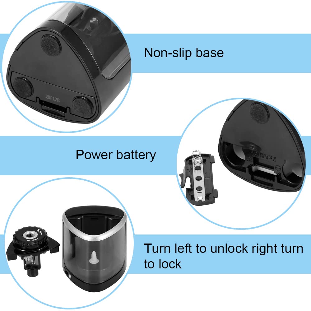 Electric Pencil Sharpener - Powerful Stall-Free Motor, Battery Operated & Portable - Perfect for School, Home, Office & Classroom Use - Ideal for Students, Artists & Professionals