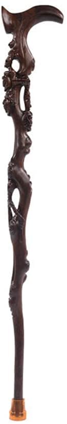 Premium Wooden Walking Cane for Seniors - Handcrafted Black Alder T-Shaped Cane with Anti-Slip Rubber Tip - Durable Elderly Mobility Aid for Indoor/Outdoor Use, Perfect for Daily Support, Hiking, and Recovery