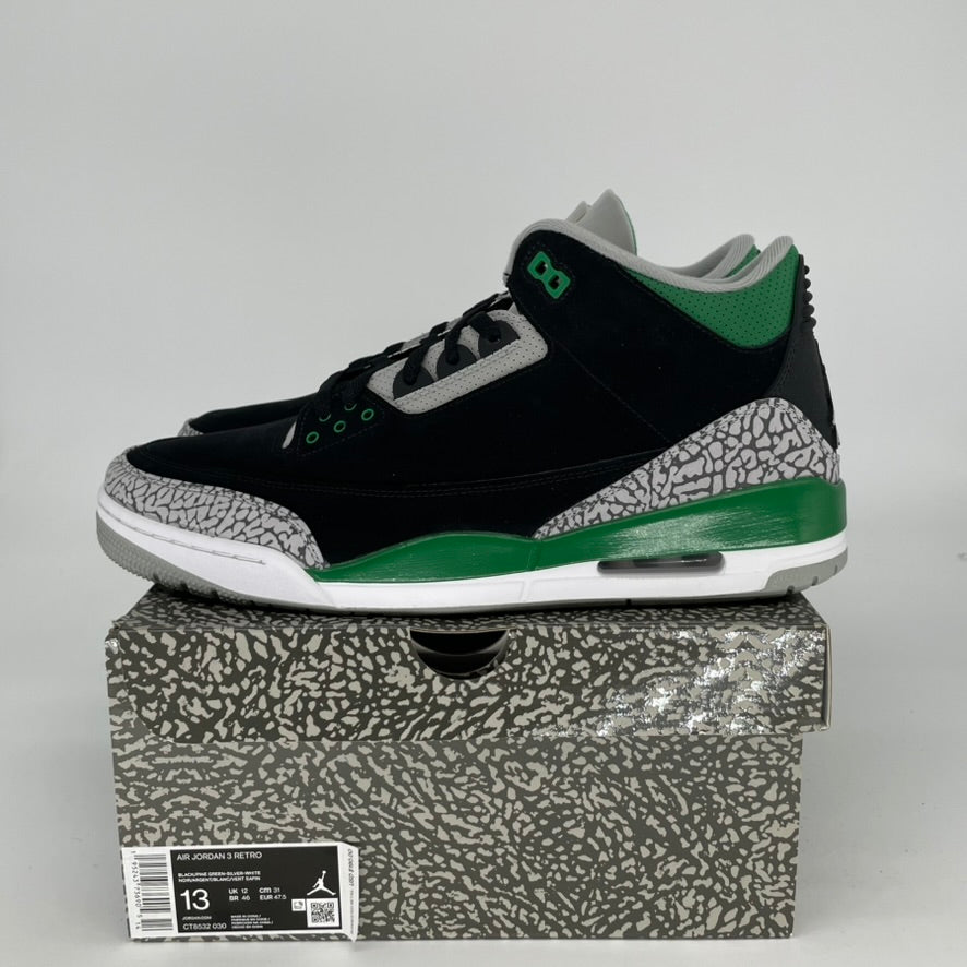 AIR JORDAN 3 Retro Pine Green Men's Basketball Shoes Size 13 - CT8532-030 | Authentic Sneakers for Casual Wear & Street Style