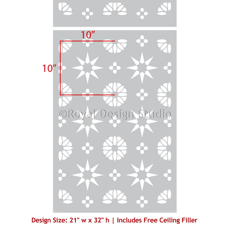 Astro Stars Allover Wall Stencil - DIY Galaxy Space Themed Painting Template for Kids Room, Nursery, and Home Decor - Perfect for Bedroom, Playroom, and Party Backdrops