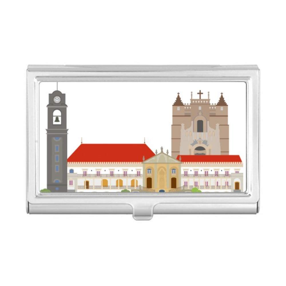 Portugal Coimbra National Landmark Business Card Holder - Premium Metal Card Case Wallet for Men & Women - Perfect for Office, Business Meetings, and Professional Networking Events